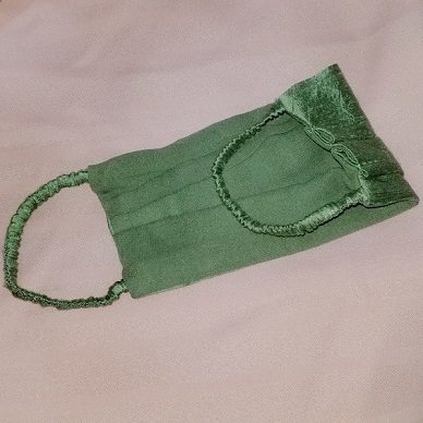 Silk Dupioni Face Mask and Two Layers Silk Chiffon - Image 3